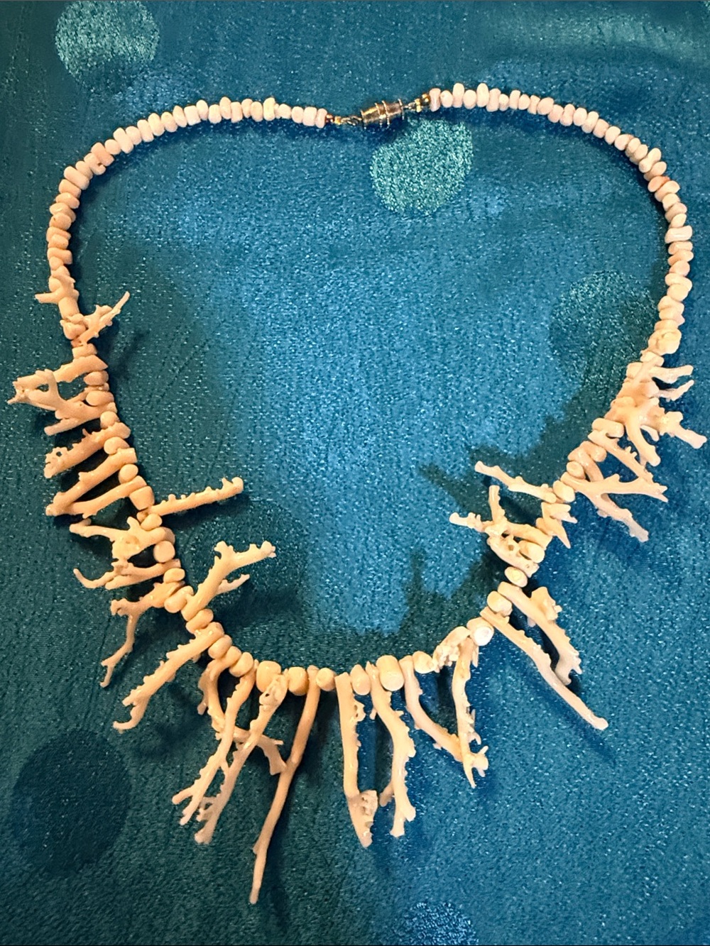 Antique/vintage Natural white Coral Branch Necklace